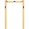 Anti-nudge hoop | double-sided, deep version | steel tube  76 mm | yellow / black | total width: 1000 mm | height above ground: 1150 mm | for casting in concrete